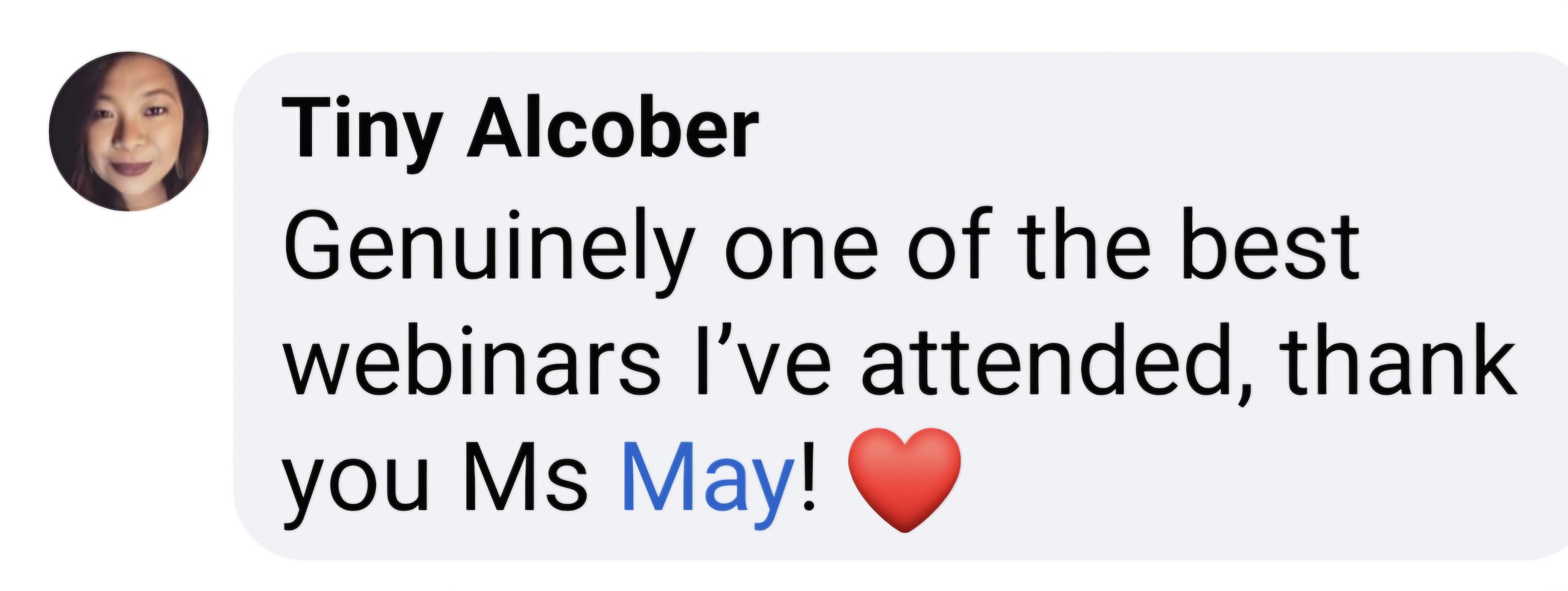 Attendee feedback from an MCV speaking event